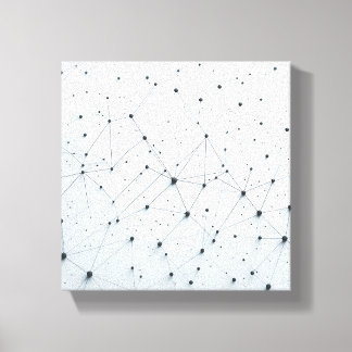 Modern Abstract Netwerkrooster - 3D neurale verbin Canvas Afdruk