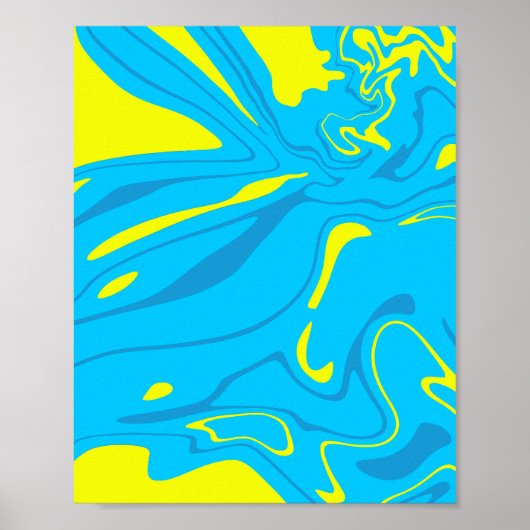 Modern Abstract Ocean Currents Poster (Voorkant)