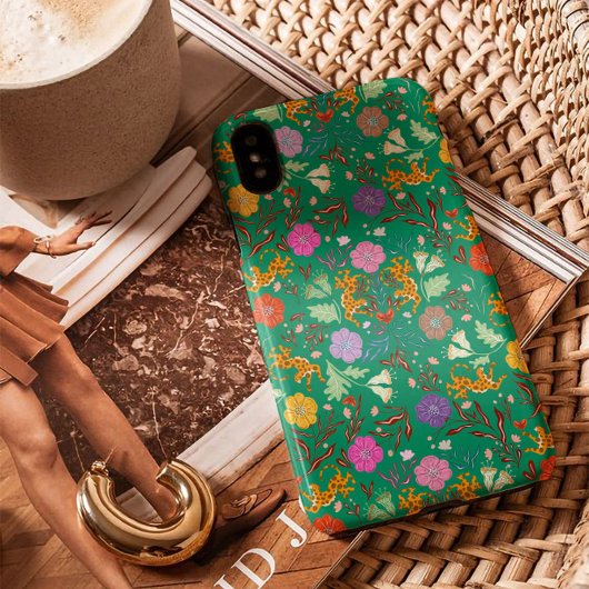 Modern abstract oerwoud feest met cheetah Case-Mate iPhone case