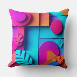 Modern abstract ontwerp met levendige kleuren kussen