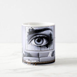 Modern Abstract Oog Koffiemok