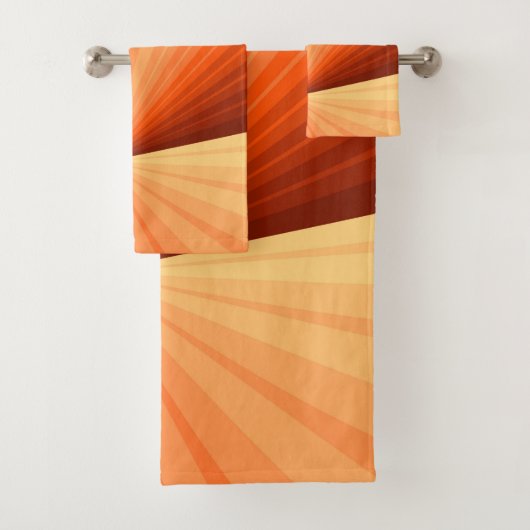 Modern Abstract Oranje Rood Vanilla Grafisch Fract Bad Handdoek (Insitu)