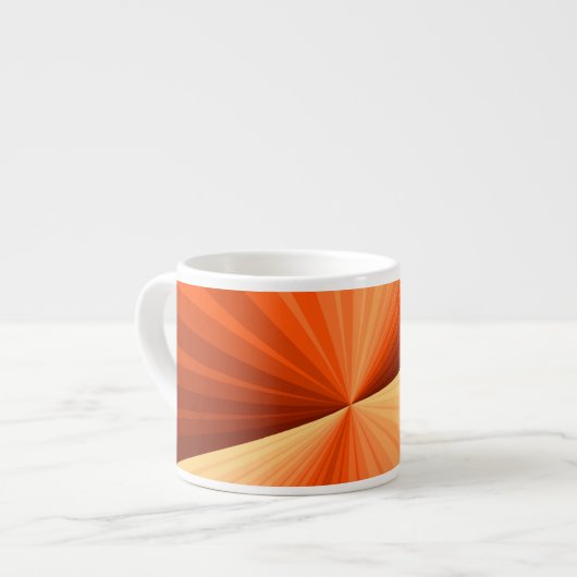 Modern Abstract Oranje Rood Vanilla Grafisch Fract Espresso Kop (Voorkant links)