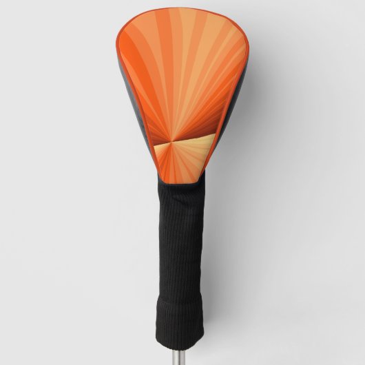 Modern Abstract Oranje Rood Vanilla Grafisch Fract Golfheadcover (Voorkant)