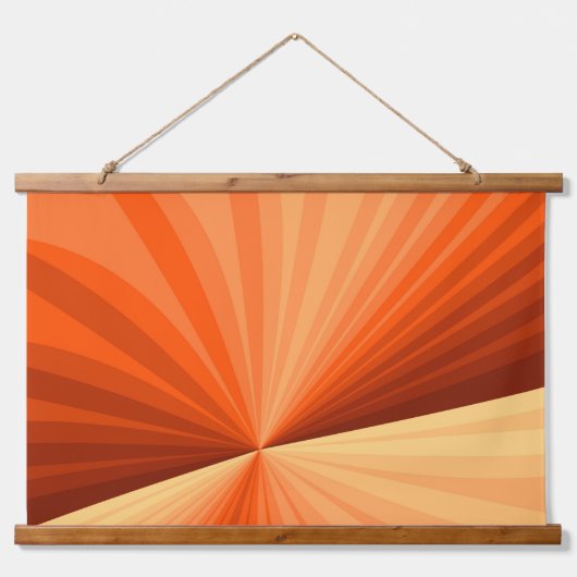 Modern Abstract Oranje Rood Vanilla Grafisch Fract Hangend Wandkleed (Voorkant)
