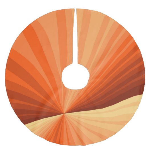 Modern Abstract Oranje Rood Vanilla Grafisch Fract Kerstboom Rok (Voorkant)