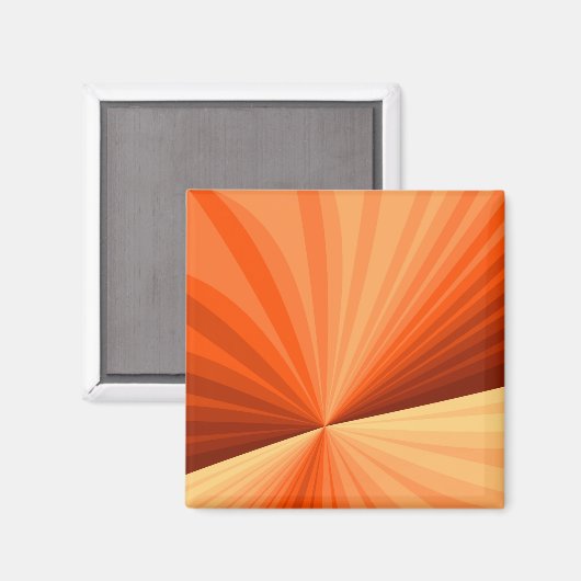 Modern Abstract Oranje Rood Vanilla Grafisch Fract Magneet (Voorkant / Achterkant)