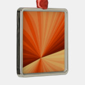 Modern Abstract Oranje Rood Vanilla Grafisch Fract Metalen Ornament (Rechts)