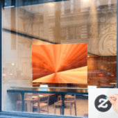 Modern Abstract Oranje Rood Vanilla Grafisch Fract Raamsticker (Cafe Raam)