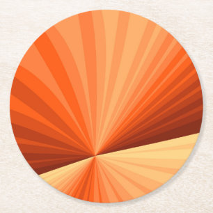 Modern Abstract Oranje Rood Vanilla Grafisch Fract Ronde Kartonnen Onderzetter
