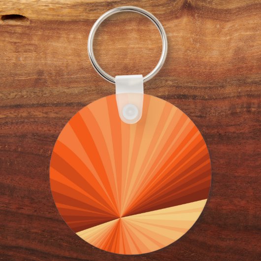 Modern Abstract Oranje Rood Vanilla Grafisch Fract Sleutelhanger (Achterkant)
