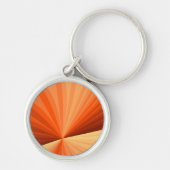 Modern Abstract Oranje Rood Vanilla Grafisch Fract Sleutelhanger (Voorkant)