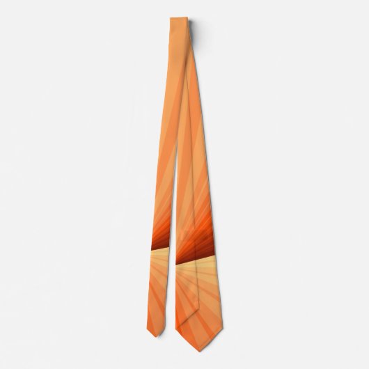 Modern Abstract Oranje Rood Vanilla Grafisch Fract Stropdas (Achterkant)