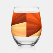 Modern Abstract Oranje Rood Vanilla Grafisch Fract Wijnglas Zonder Voet (Rechts)