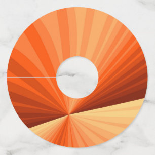 Modern Abstract Oranje Rood Vanilla Grafisch Fract Wijnglaslabel