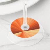 Modern Abstract Oranje Rood Vanilla Grafisch Fract Wijnglaslabel (Dichtbij)