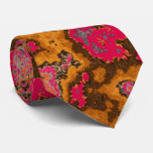 Modern Abstract Oranje Roze Blauw Patroon Stropdas (Opgerold)