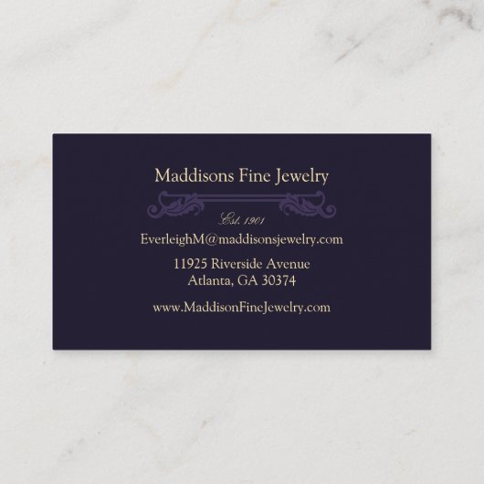 Modern Abstract Paars goud Visitekaartje (Achterkant)