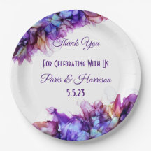 Modern Abstract Paars Haze Alcohol Ink Wedding