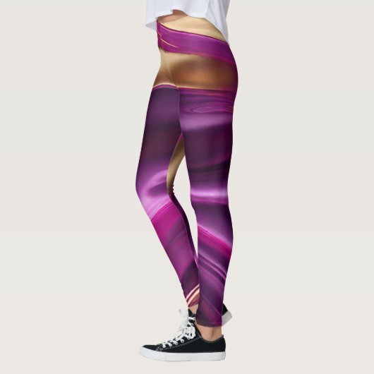 Modern Abstract-Paarse Roze en Goud- Leggings (Links)