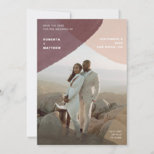 Modern Abstract pastel foto-overlay bruiloft Save The Date