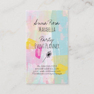 *~* Modern Abstract pastel turquoise roze geel Visitekaartje