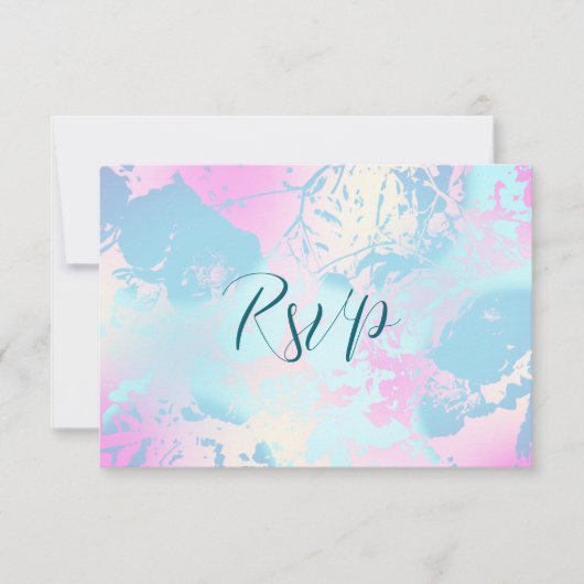 Modern Abstract Pastel Wedding RSVP Card (Devant)