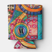 Modern Abstract Patchwork Patroon Monogram Blikjeskoeler (Achterkant)