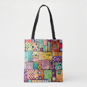 Modern Abstract Patchwork Patroon Monogram Draagtas (Voorkant)