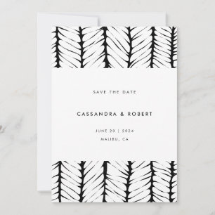 Modern Abstract Patroon Graphic Zwart Wit Save The Date