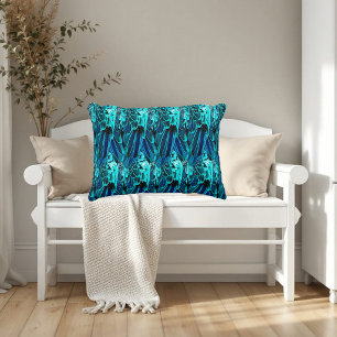 Modern abstract patroon in smaragd- en blauwtinten accent kussen