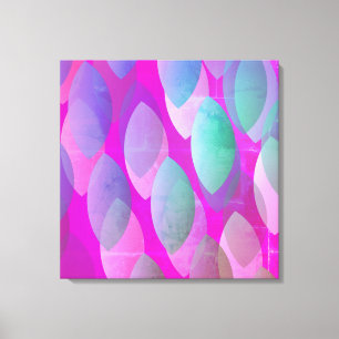 Modern Abstract Patroon   Magenta Paarse Roze Blau Canvas Afdruk