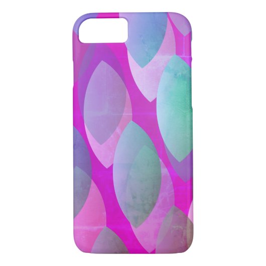 Modern Abstract Patroon | Magenta Paarse Roze Blau Case-Mate iPhone Case (Achterkant)