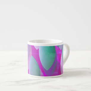 Modern Abstract Patroon   Magenta Paarse Roze Blau Espresso Kop