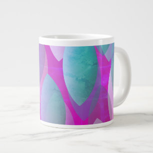 Modern Abstract Patroon   Magenta Paarse Roze Blau Extra Grote Beker