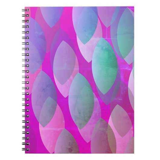 Modern Abstract Patroon | Magenta Paarse Roze Blau Notitieboek (Voorkant)
