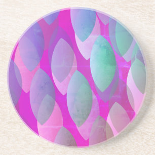 Modern Abstract Patroon   Magenta Paarse Roze Blau Zandsteen Onderzetter