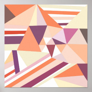 Modern abstract patroon van roze koraal poster