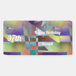 Modern Abstract Patroon Verjaardagsviering Spandoek