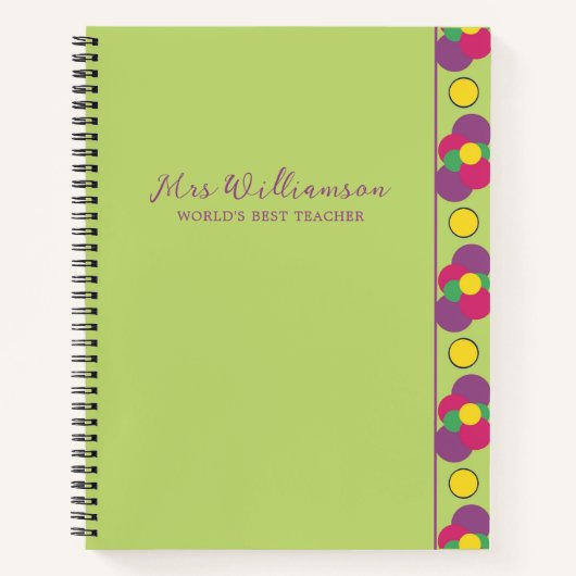 Modern Abstract Pattern Teacher Spiral Notitieboek (Voorkant)