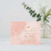 Modern Abstract Peach Fuzz Afstuderen Save The Date (Staand voorkant)