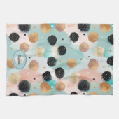 Modern Abstract penseelstreek & Polka Dot Pattern Theedoek (Horizontaal)