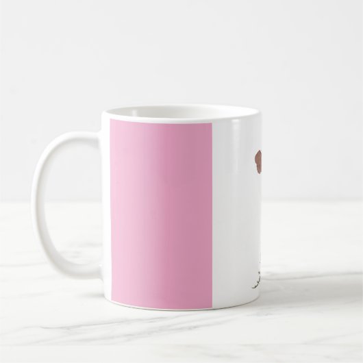 Modern Abstract Pink and White Personalized Coffee Koffiemok (Links)