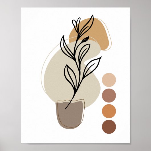 Modern Abstract Poster, eigentijds, elegant Boho Poster (Voorkant)