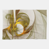 Modern Abstract Precious Metal Colors Fractal Theedoek (Horizontaal)