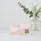 Modern abstract qr-codenetwerk, waterverf bus visitekaartje (Staand voorkant)