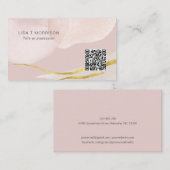 Modern abstract qr-codenetwerk, waterverf bus visitekaartje (Voorkant / Achterkant)