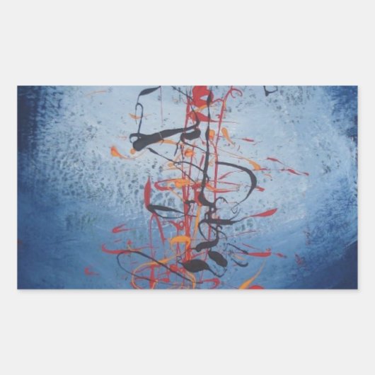 Modern Abstract Rechthoekige Sticker (Voorkant)