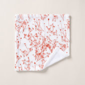 Modern Abstract Red toile Wildflowers on White (Gant de toilette)
