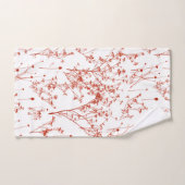 Modern Abstract Red toile Wildflowers on White (Serviette à main)
